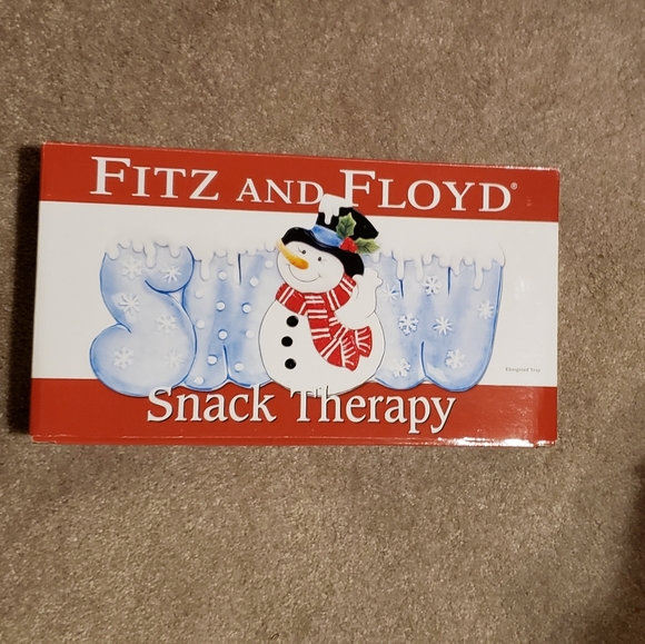 Fitz and Floyd snowman snack therapy plate - Picture 4 of 4